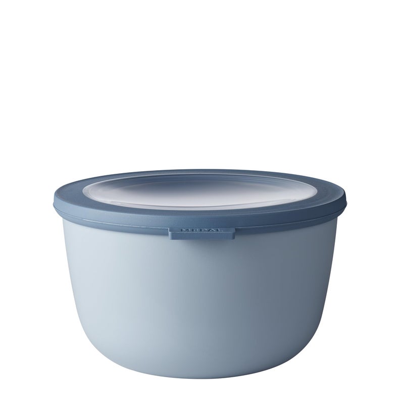Mepal Cirqula 68oz/2,000ml Multi Food Storage & Serving Tall Bowls with Transparent Lids | Perfect for Food Prep | Microwave & Dishwasher Safe | Nordic Blue | Made in Holland - Image 1